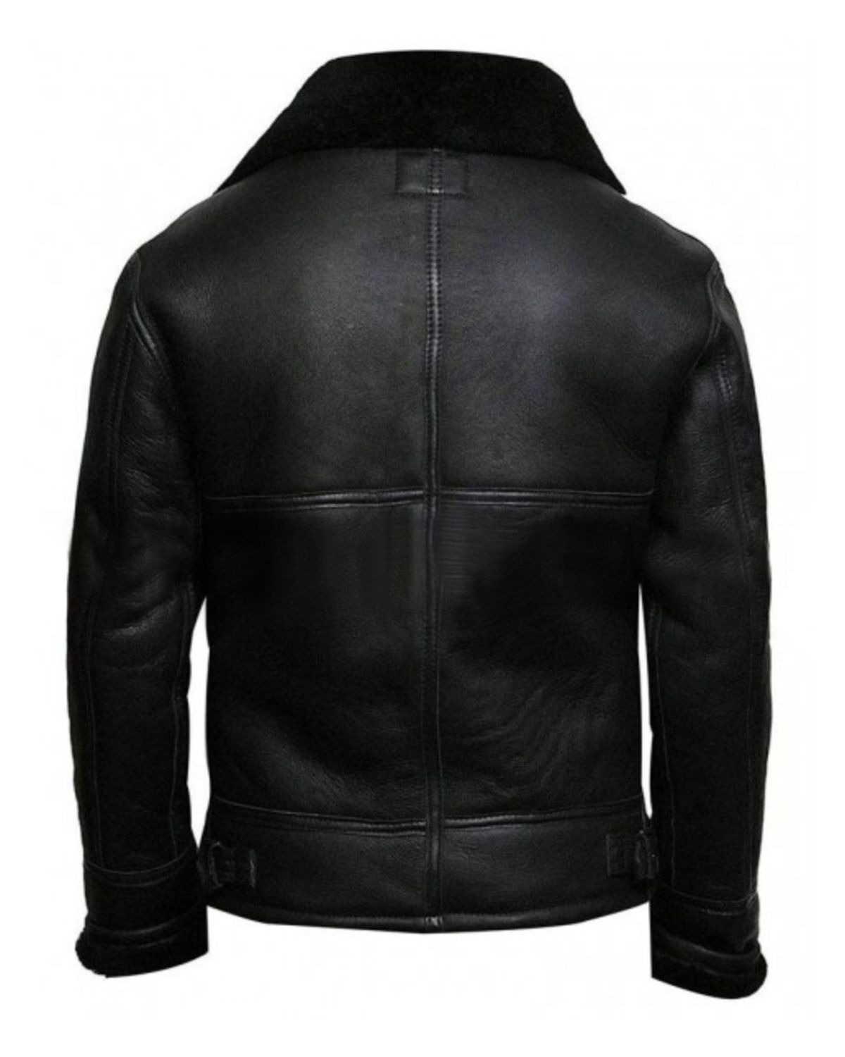 Men's Fur Collar Black B3 Bomber RAF Avaitor Jacket.