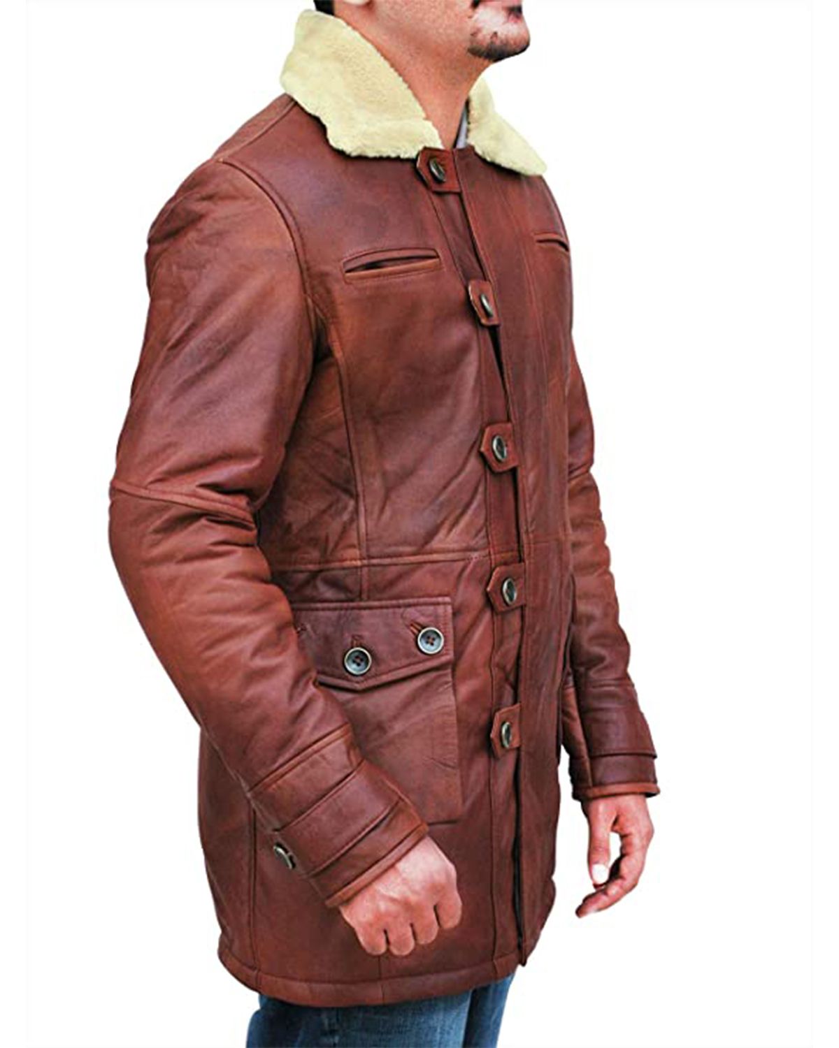Men's Tom Hardy Brown Long Bane Coat.